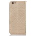 Luxury Metal Button PU Leather Folio Stand Case With Card Slots for iPhone 6/6s Plus - Gold