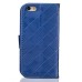 Luxury Metal Button PU Leather Folio Stand Case With Card Slots for iPhone SE/5S - Blue