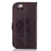 Luxury Metal Button PU Leather Folio Stand Case With Card Slots for iPhone SE/5S - Brown