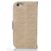 Luxury Metal Button PU Leather Folio Stand Case With Card Slots for iPhone SE/5S - Gold