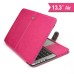 Luxury PU Leather Case Cover For MacBook Air 13 inch - Magenta