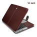 Luxury PU Leather Case Cover For The 2015 New MacBook 12 inch Retina Display - Brown