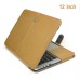 Luxury PU Leather Case Cover For The 2015 New MacBook 12 inch Retina Display - Gold