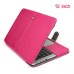 Luxury PU Leather Case Cover For The 2015 New MacBook 12 inch Retina Display - Magenta