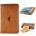 Luxury PU Leather Case With Kickstand Hand Strap Card Holder Flip Cover For Apple iPad Mini 4 - Yellowish Brown