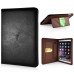 Luxury PU Leather Case With Kickstand Hand Strap Flip Cover For Apple iPad Air (iPad 5) / Air 2 (iPad 6) - Black