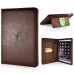 Luxury PU Leather Case With Kickstand Hand Strap Flip Cover For Apple iPad Air (iPad 5) / Air 2 (iPad 6) - Brown