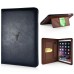 Luxury PU Leather Case With Kickstand Hand Strap Flip Cover For Apple iPad Air (iPad 5) / Air 2 (iPad 6) - Dark Blue