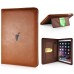 Luxury PU Leather Case With Kickstand Hand Strap Flip Cover For Apple iPad Air (iPad 5) / Air 2 (iPad 6) - Light Brown