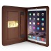 Luxury PU Leather Case With Kickstand Hand Strap Flip Cover For Apple iPad Air (iPad 5) / Air 2 (iPad 6) - Light Brown