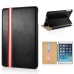 Luxury PU Leather Stripe Flip Stand Card Slot Case Cover For iPad Mini1/2/3 - Black