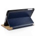 Luxury PU Leather Stripe Flip Stand Card Slot Case Cover For iPad Mini1/2/3 - Blue