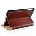 Luxury PU Leather Stripe Flip Stand Card Slot Case Cover For iPad Mini1/2/3 - Brown