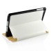 Luxury PU Leather Stripe Flip Stand Card Slot Case Cover For iPad Mini1/2/3 - White