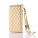 Luxury PU Leather Wallet Flip Cover Pouch Case for iPhone 5/5S/5C iPhone 4/4S - Gold