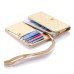 Luxury PU Leather Wallet Flip Cover Pouch Case for iPhone 5/5S/5C iPhone 4/4S - Gold