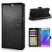 Luxury Pull-Up PU Leather Flip Wallet Stand Case Cover For Samsung Galaxy Note 5 - Black