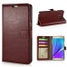 Luxury Pull-Up PU Leather Flip Wallet Stand Case Cover For Samsung Galaxy Note 5 - Brown