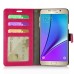 Luxury Pull-Up PU Leather Flip Wallet Stand Case Cover For Samsung Galaxy Note 5 - Magenta