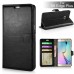 Luxury Pull-Up PU Leather Flip Wallet Stand Case Cover For Samsung Galaxy S6 Edge Plus - Black