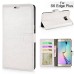 Luxury Pull-Up PU Leather Flip Wallet Stand Case Cover For Samsung Galaxy S6 Edge Plus - White