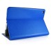 Luxury Pull- Up PU Leather Wake/Sleep Dormancy Flip Stand Case With Card Slots For iPad Mini 4 - Blue