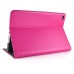 Luxury Pull- Up PU Leather Wake/Sleep Dormancy Flip Stand Case With Card Slots For iPad Mini 4 - Magenta