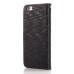 Luxury Rhinestone Magnetic Flip Stand Leather Case with Card Slot for iPhone 6 Plus - Black