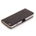 Luxury Rhinestone Magnetic Flip Stand Leather Case with Card Slot for iPhone 6 Plus - Black