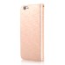 Luxury Rhinestone Magnetic Flip Stand Leather Case with Card Slot for iPhone 6 Plus - Champagne Gold