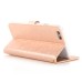 Luxury Rhinestone Magnetic Flip Stand Leather Case with Card Slot for iPhone 6 Plus - Champagne Gold