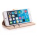 Luxury Rhinestone Magnetic Flip Stand Leather Case with Card Slot for iPhone 6 Plus - Champagne Gold