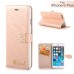 Luxury Rhinestone Magnetic Flip Stand Leather Case with Card Slot for iPhone 6 Plus - Champagne Gold