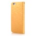 Luxury Rhinestone Magnetic Flip Stand Leather Case with Card Slot for iPhone 6 Plus - Gold