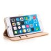 Luxury Rhinestone Magnetic Flip Stand Leather Case with Card Slot for iPhone 6 Plus - Gold