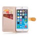 Luxury Rhinestone Magnetic Flip Stand Leather Case with Card Slot for iPhone 6 Plus - Gold