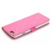 Luxury Rhinestone Magnetic Flip Stand Leather Case with Card Slot for iPhone 6 Plus - Magenta