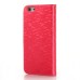 Luxury Rhinestone Magnetic Flip Stand Leather Case with Card Slot for iPhone 6 Plus - Watermelon Red