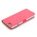 Luxury Rhinestone Magnetic Flip Stand Leather Case with Card Slot for iPhone 6 Plus - Watermelon Red