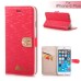 Luxury Rhinestone Magnetic Flip Stand Leather Case with Card Slot for iPhone 6 Plus - Watermelon Red