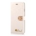 Luxury Rhinestone Magnetic Flip Stand Leather Case with Card Slot for iPhone 6 Plus - White