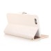 Luxury Rhinestone Magnetic Flip Stand Leather Case with Card Slot for iPhone 6 Plus - White