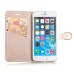 Luxury Rhinestone Magnetic Flip Stand Leather Case with Card Slot for iPhone 6 Plus - White