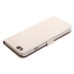 Luxury Rhinestone Magnetic Flip Stand Leather Case with Card Slot for iPhone 6 Plus - White