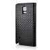 Luxury Rhombus Grid Pattern Magnetic Embedded Stand Leather Case with Card Holder for Samsung Galaxy Note 4 - Black