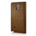 Luxury Rhombus Grid Pattern Magnetic Embedded Stand Leather Case with Card Holder for Samsung Galaxy Note 4 - Brown