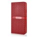 Luxury Rhombus Grid Pattern Magnetic Embedded Stand Leather Case with Card Holder for Samsung Galaxy Note 4 - Red