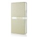 Luxury Rhombus Grid Pattern Magnetic Embedded Stand Leather Case with Card Holder for Samsung Galaxy Note 4 - White