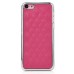 Luxury Rhombus Pattern Sheepskin Leather Coating Lambskin And Electroplated Plastic Hard Case Cover For iPhone 5C