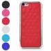 Luxury Rhombus Pattern Sheepskin Leather Coating Lambskin And Electroplated Plastic Hard Case Cover For iPhone 5C